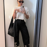 Palm Embroidered Pant - Black