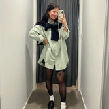 Willa Shirt Dress - Sage