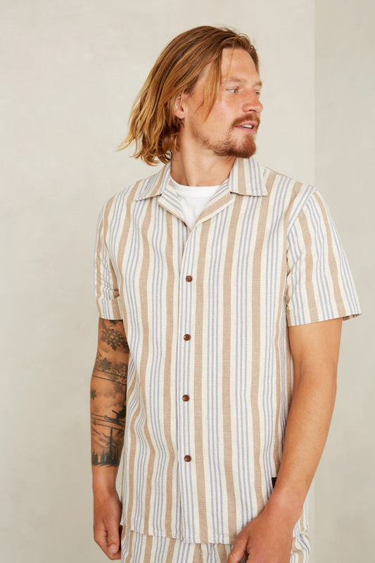 Balder Shirt - Ecru Hemp Stripe