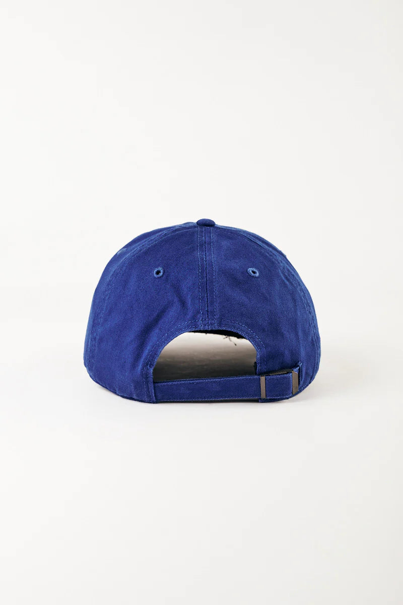 Blue cap on a white background