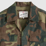 Camouflage jacket with Levi's label on a light gray background