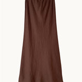 Linen Slip Skirt- Chocolate