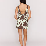 Esme Low Back Shift Dress - Choc Floral