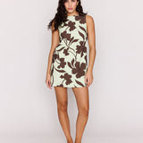 Esme Low Back Shift Dress - Choc Floral