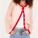 Naria Sheer Cardi  - Pink/Red