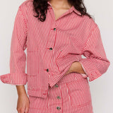 Freya Stripe Mini Skirt - Red Stripe