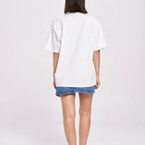 New York Burgundy Fleur - White