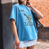 Star Girl Oversize Wash Tee - Blue