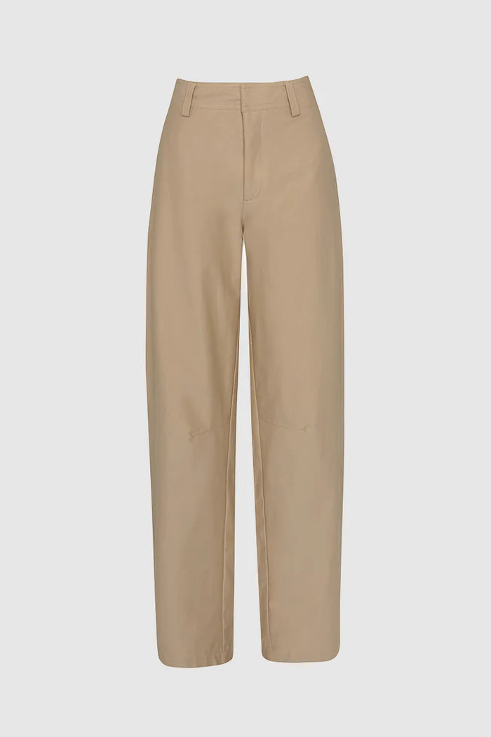 Beige pants on a light gray background