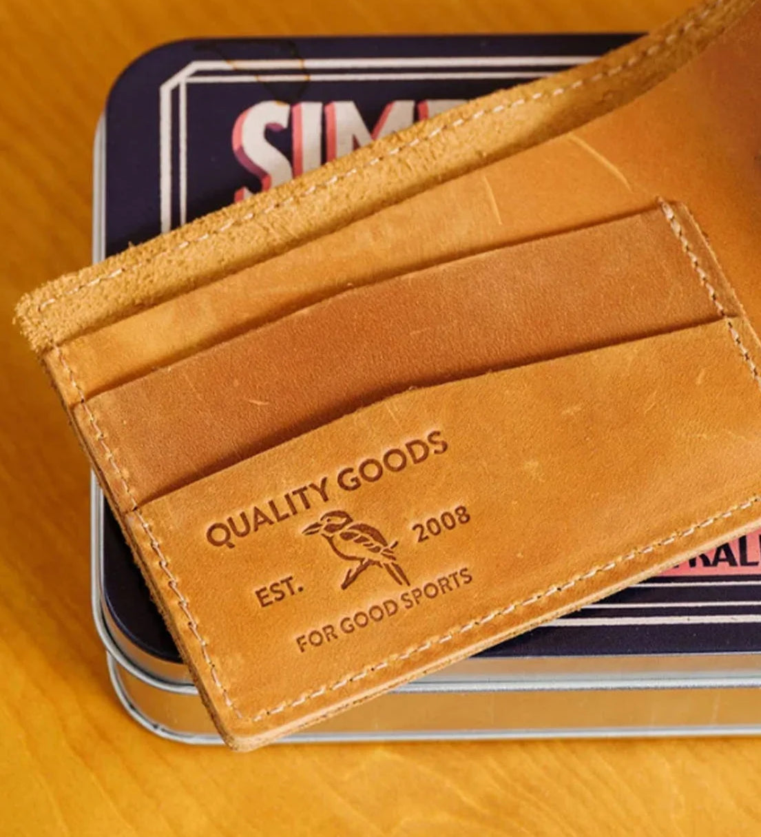 Conrad Bi-folding Wallet - Raw Tan