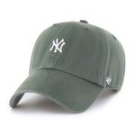 Green baseball cap with a logo on a white background