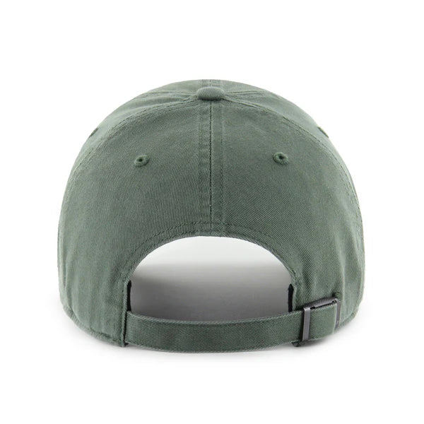 Green cap with a reflective patch on a white background