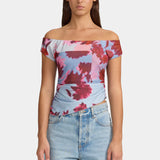 Pamela Shoulder Top - Patchwork Bouquet