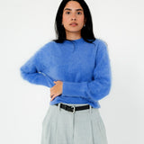 Quinn Cashmere Crew Neck Knit - Azure Blue