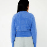 Quinn Cashmere Crew Neck Knit - Azure Blue