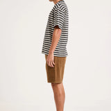 Emblem Stripe Tee - Black/White