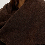 Close-up of a brown textured fabric scarf