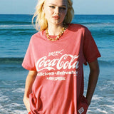 Classic Coke Logo Tee - Washed Red