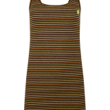 Striper Mini Dress - Brown Multi