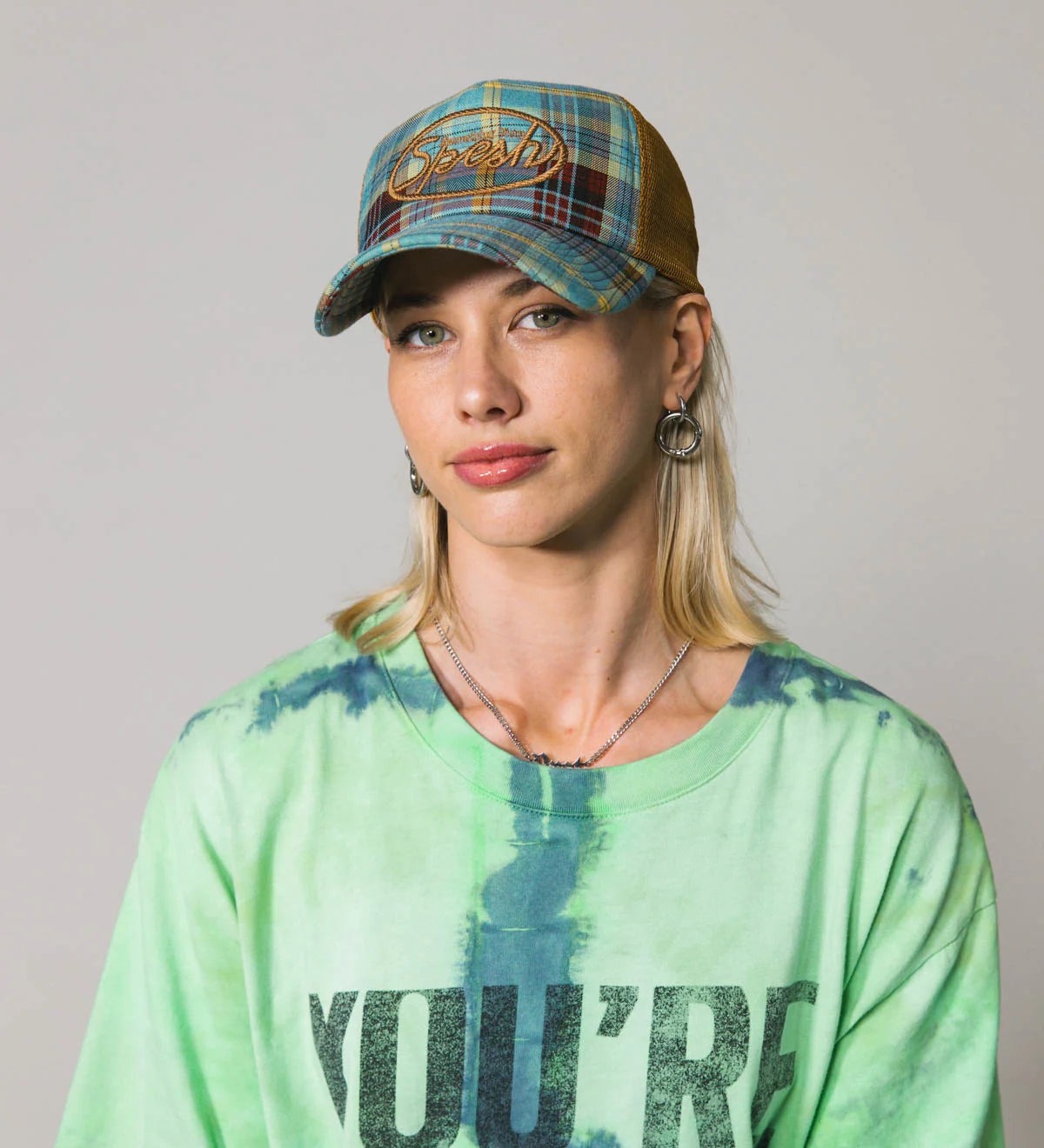 Spesh Blue Plaid Trucker