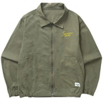 Green jacket with a brand logo on a white background