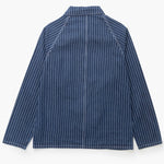 Blue pinstripe shirt on a white background