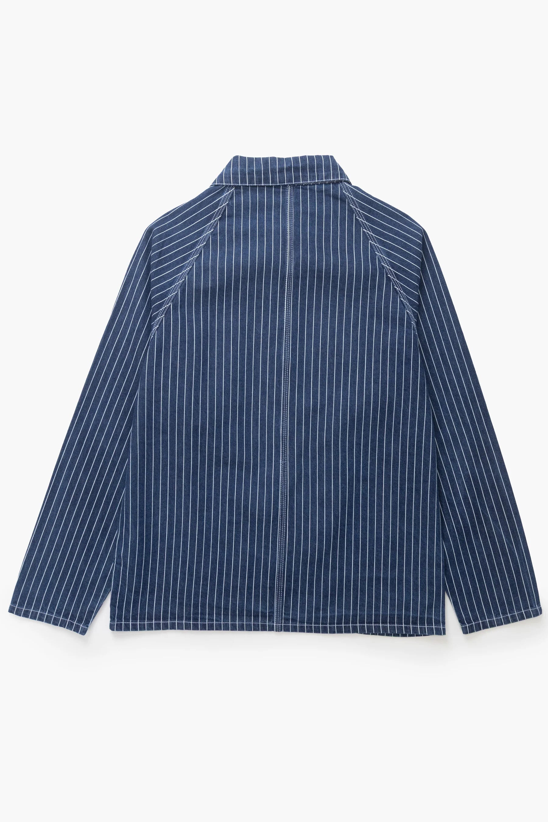 Blue pinstripe shirt on a white background