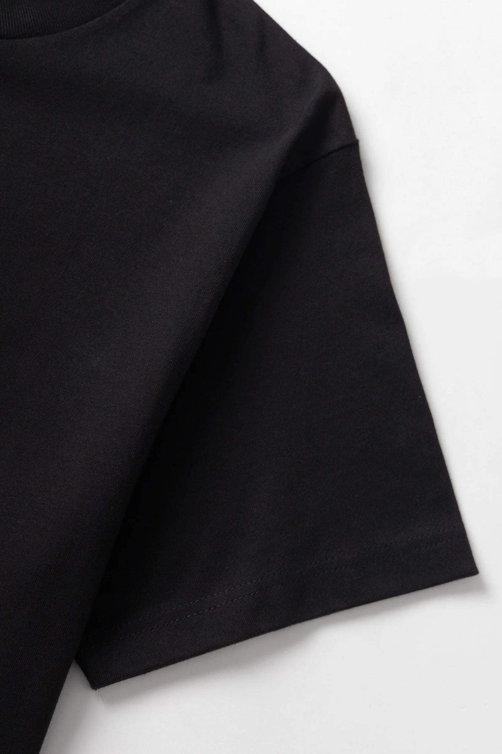 Black fabric on a white background