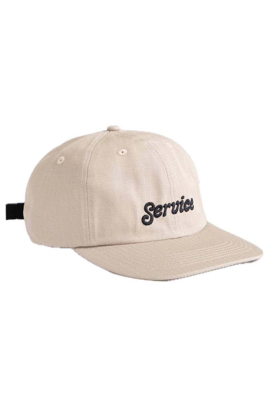 Beige cap with 'Service' embroidery on a white background
