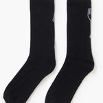 Pair of black socks on a white background