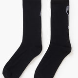Pair of black socks on a white background