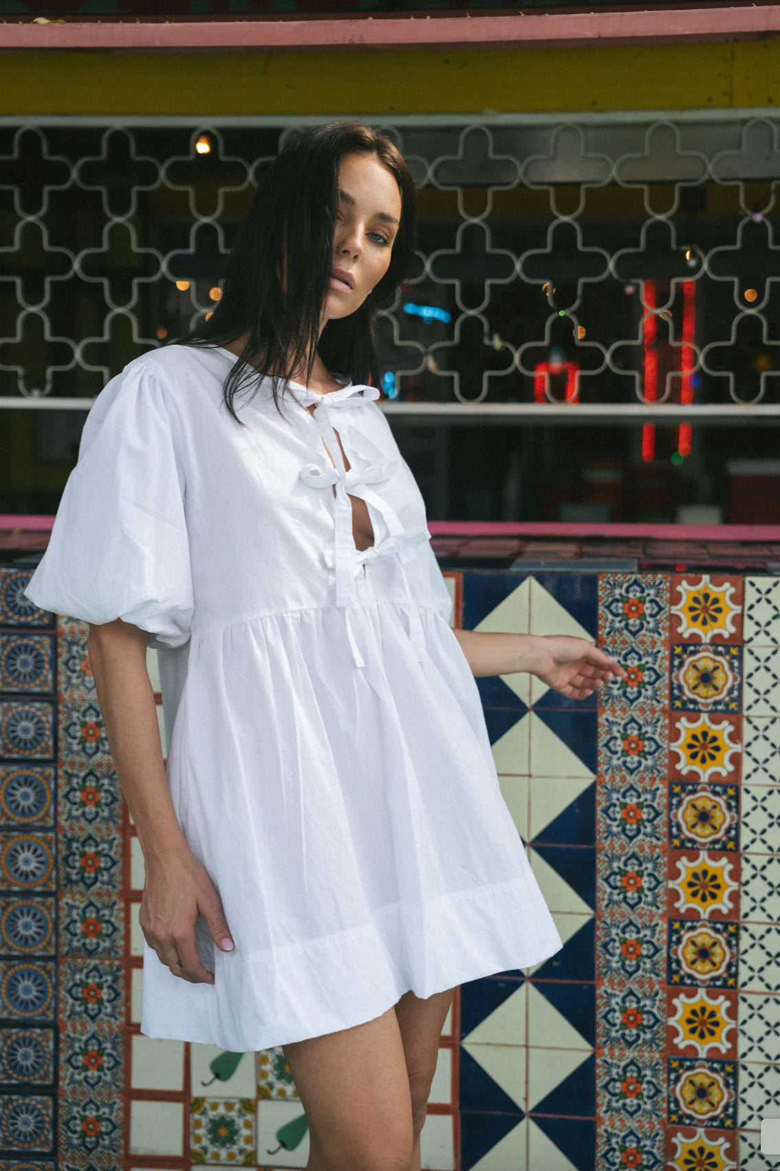 Sophie Dress - White Cotton