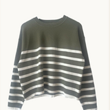 Lottie Stripe Sweater - Khaki