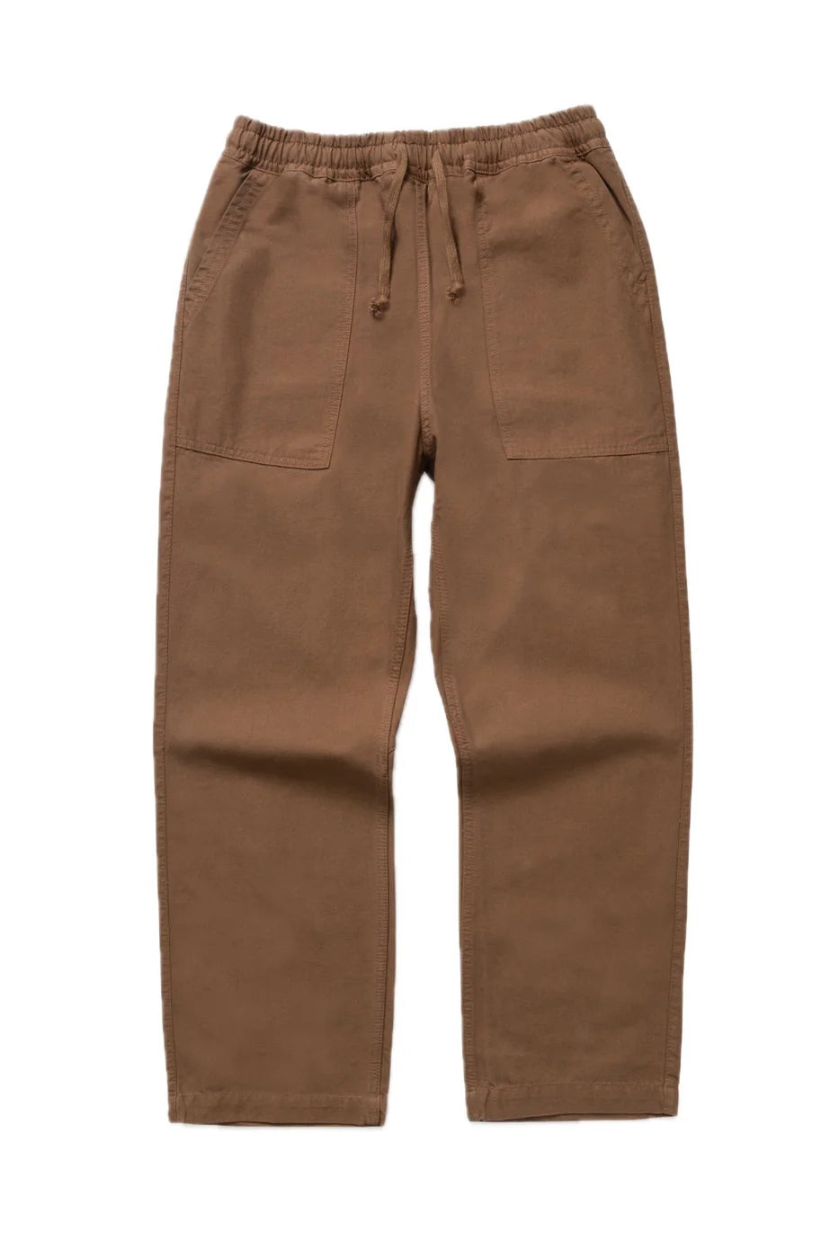 Brown pants with drawstring on a white background