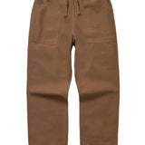 Brown pants with drawstring on a white background
