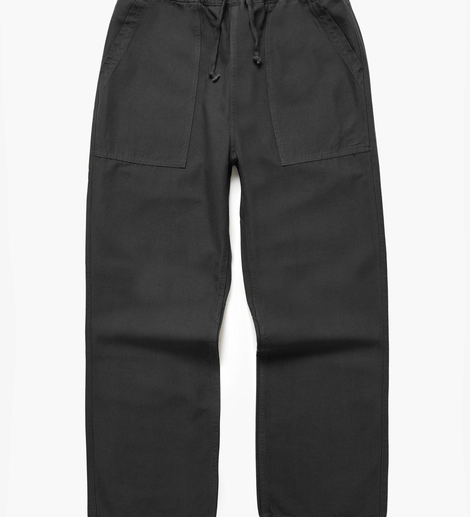 Black pants with drawstring on a white background