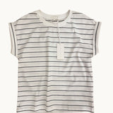 Stripe Rhodes Tee - White/Blk