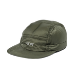 Green cap with a brand logo on a white background