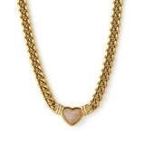 Valentine Gold Necklace - Rose Quartz