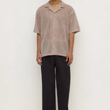 Watson SS Shirt - Cream/Burgundy