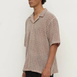 Watson SS Shirt - Cream/Burgundy