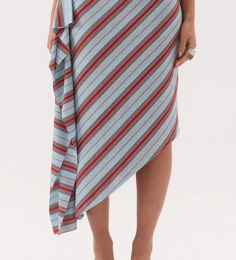 Zumi Stripe Skirt - Blue