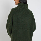Zealous Roll Neck Knit Jumper - Dark Khaki