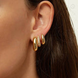 Tania 18K Gold Plate Classic Hoop Earrings: Classic Chunky Hoop