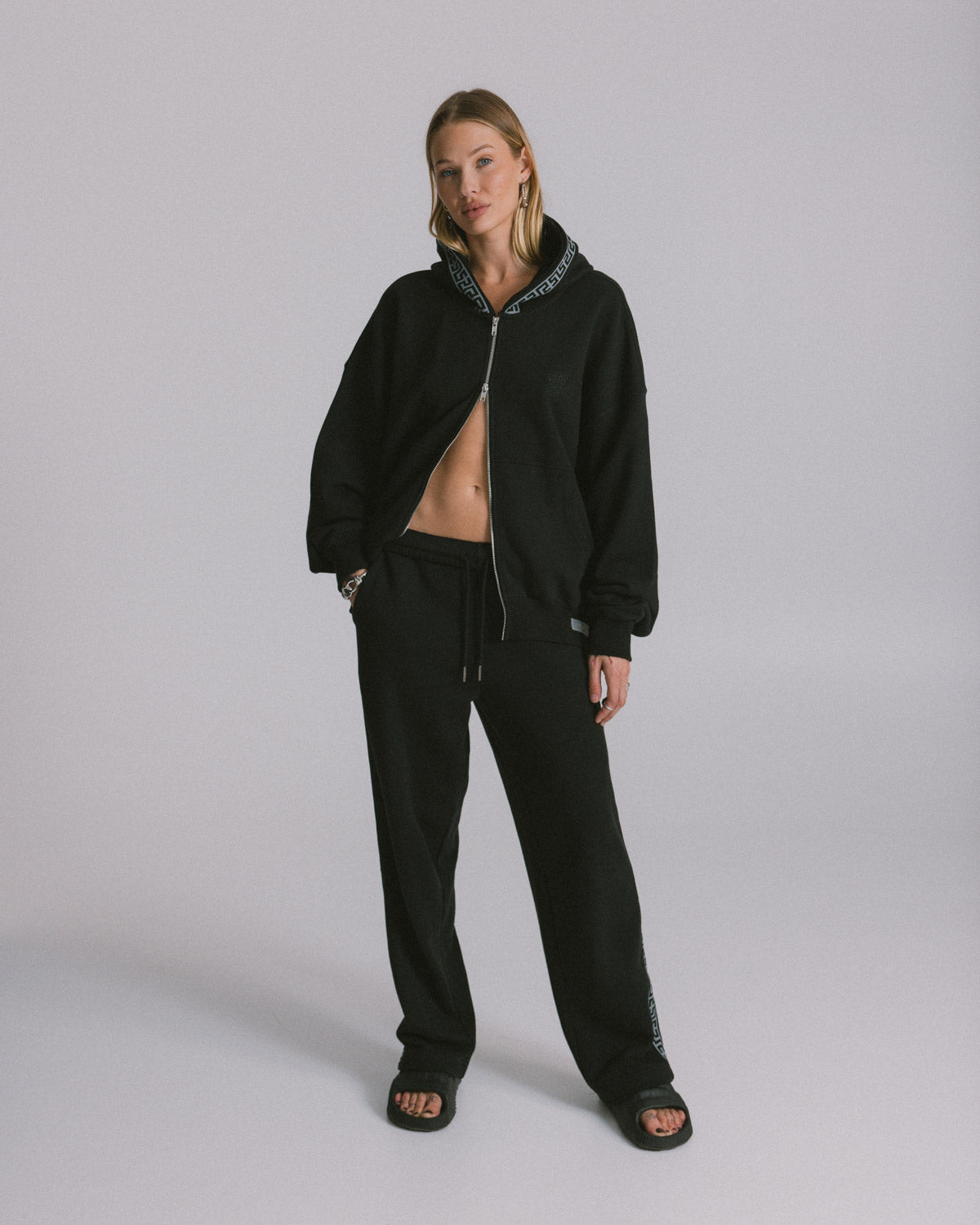 Fleece Geo Straight Leg Sweat Pant