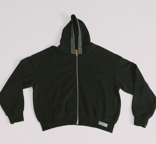 Fleece Zip Geo hoodie