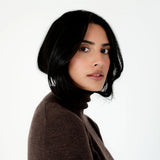 Faye Merino Mock Neck Knit - Espresso Twist