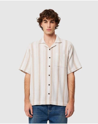 Bowler Weave Stripe Shirt -  Natural