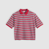 Finn Boxy Polo - Chilli Stripe