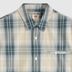 Plaid shirt with Levi's label on a light gray background